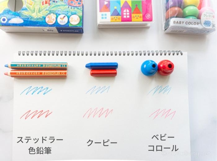 ステッドラージュニア水彩色鉛筆を他の色鉛筆と比較