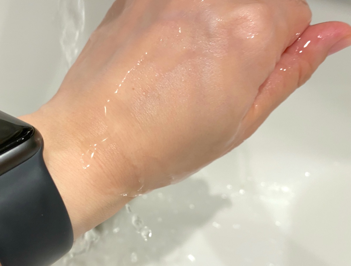 プロテクティブ ボディローションの耐水性は?水を弾く?
