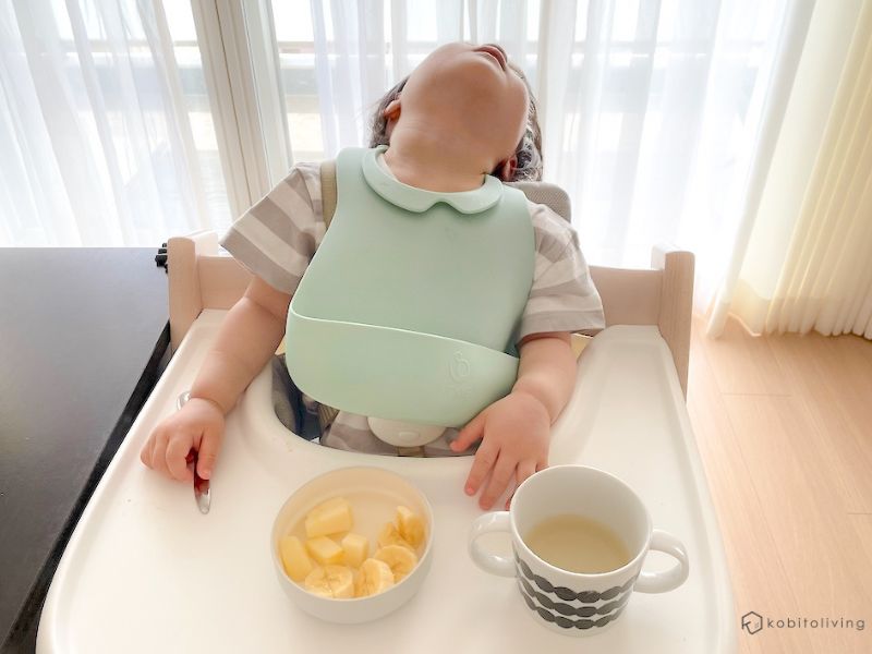 食事中の寝落ちにもベビーセットで大丈夫