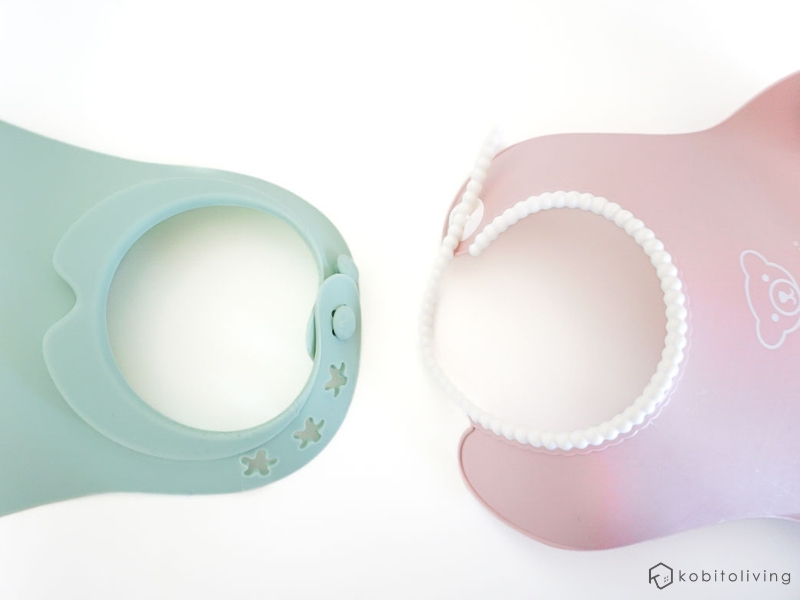 ストッケ ビブとベビービョルンのスタイのとめる部分を比較